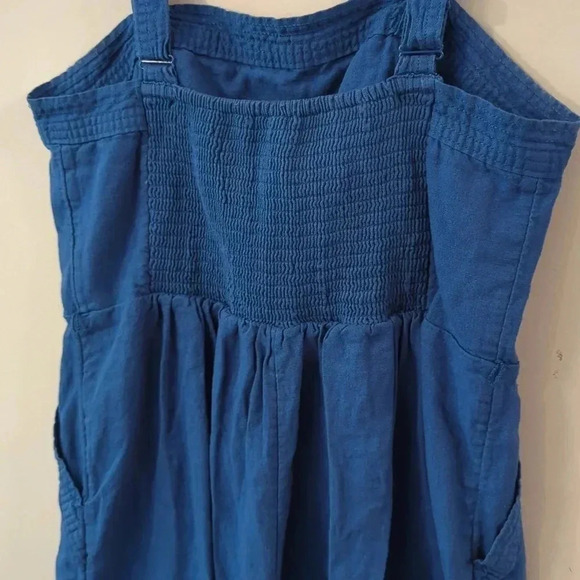 Old Navy Blue Romper Linen Blend size Medium - Picture 4 of 6